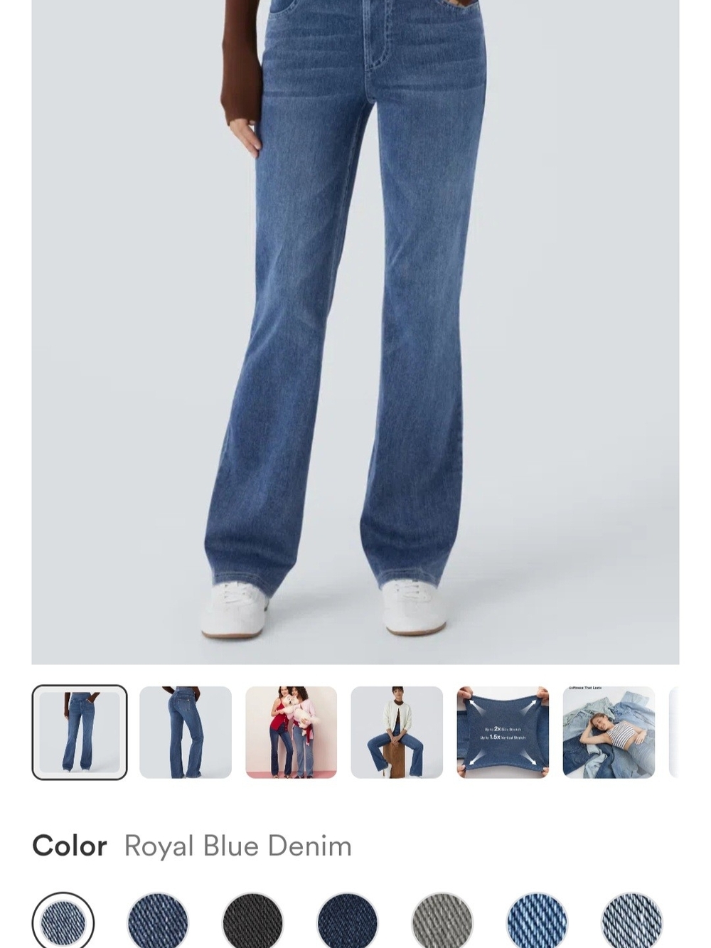 HALARA Royal Blue  Stretch Jeans. Size MEDIUM.